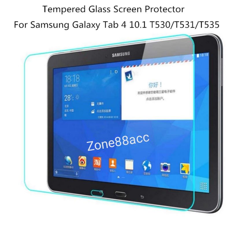 Tempered glass Samsung Galaxy Tab 4 10.1 T530 T531 T535 Antigores Screen Guard protector TG Bening High Quality Pelindung Layar kaca Tablet