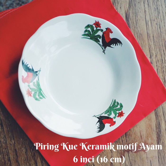 SALE SATU LUSIN Piring Ayam 6 Inci / Piring Kue Keramik / Piring Kecil TERLARIS