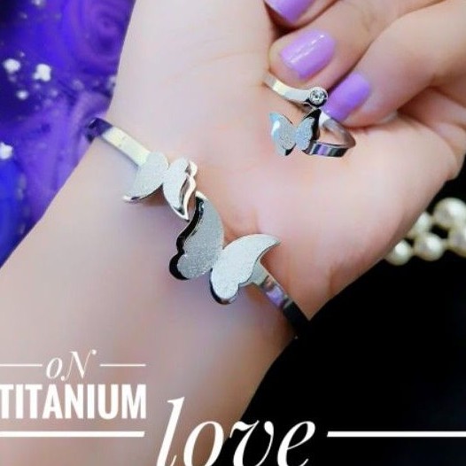 Titanium gelang dan cincin jkl53