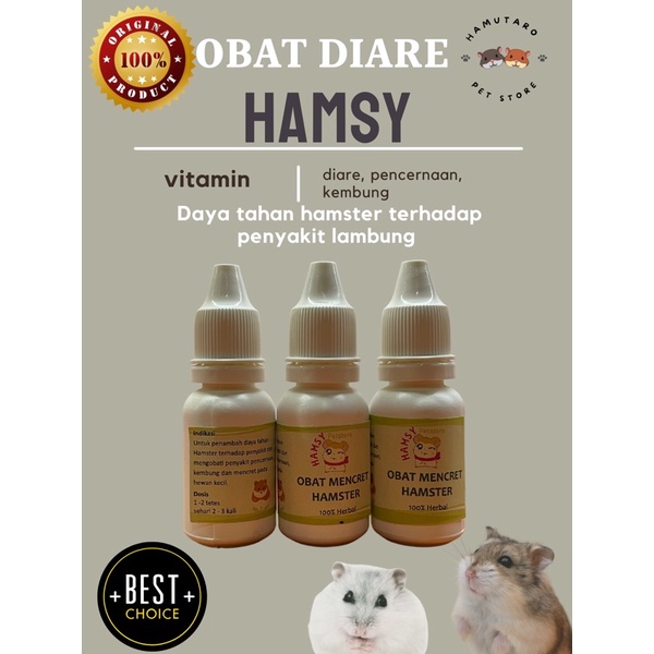 Vitamin Hamster &amp; Obat Diare Hamster Hamsy 100% Herbal