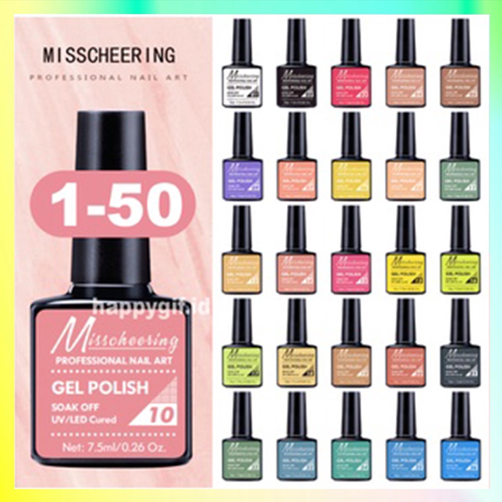 (1-50) MISS CHEERING Kutek Halal 7.5 ml Soak Gel UV Off Polish Cat Kuku KU033