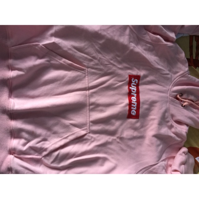 Supreme hoodie logo pink