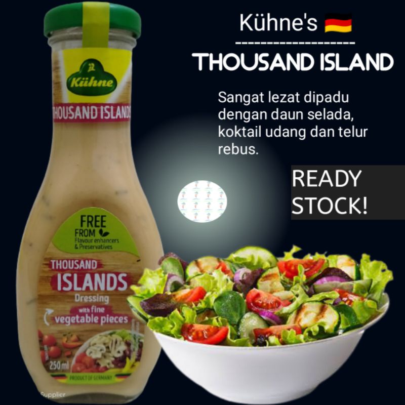 

Kühne's Thousand Island Dressing Salad Sauce/Saus ; Botol kaca ~ 250 ml