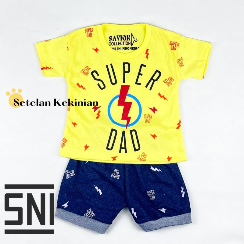 Set Anak Laki Laki Superdad 0-12bulan Baju Kaos Anak Murah Set Newborn Kado Akikah