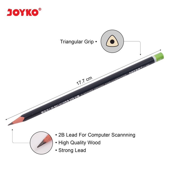 Pensil 2B Merek Joyko P-90 Isi 12 Pcs