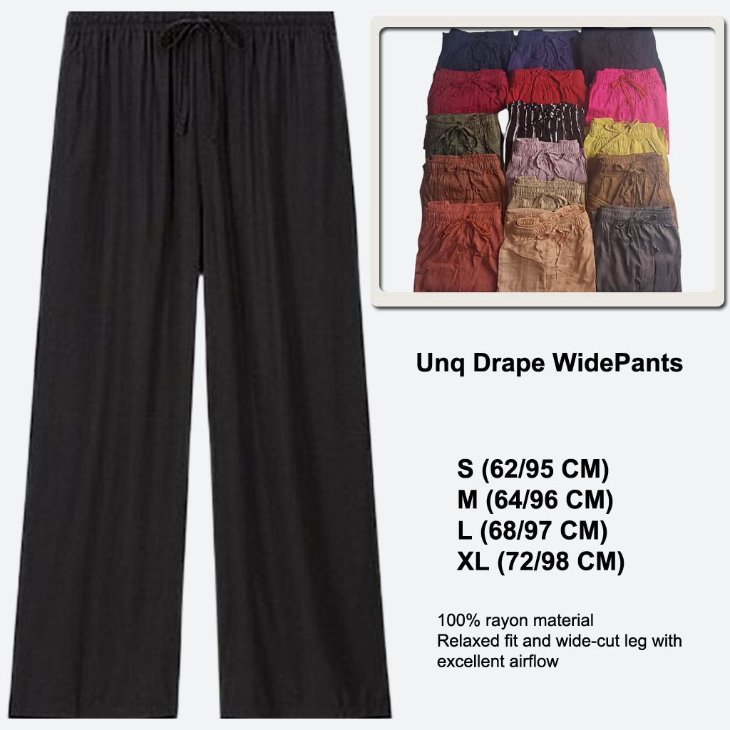 Uniqlo Drape Wide Pants - Kulot Panjang Wanita-2
