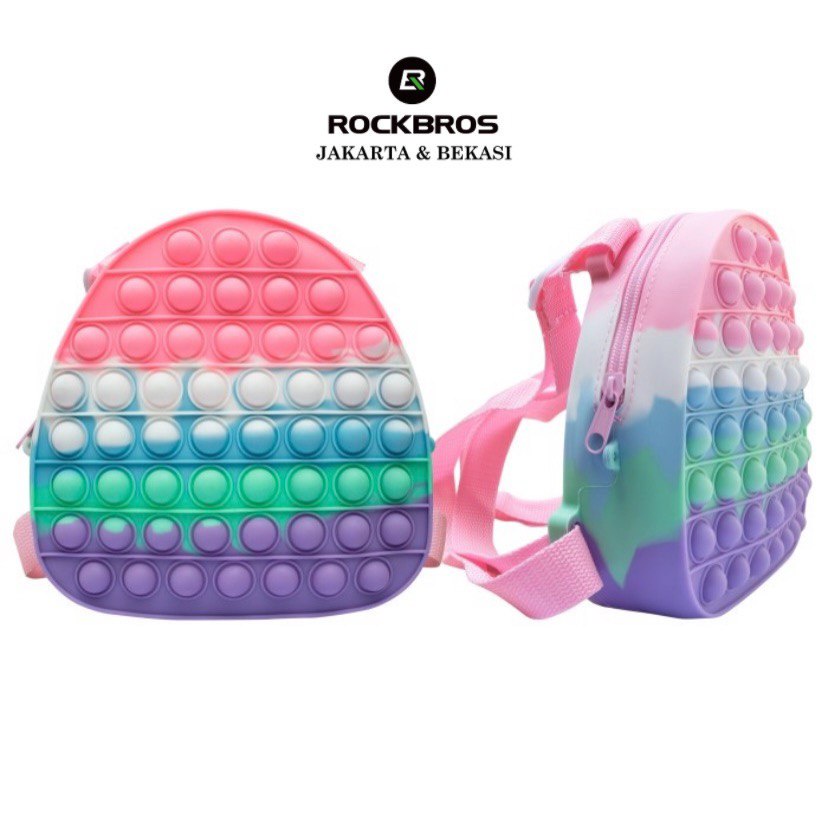 Tas Pop It Bag Backpack Sultan Sekolah Anak Fidget Toys Mainan Squishy