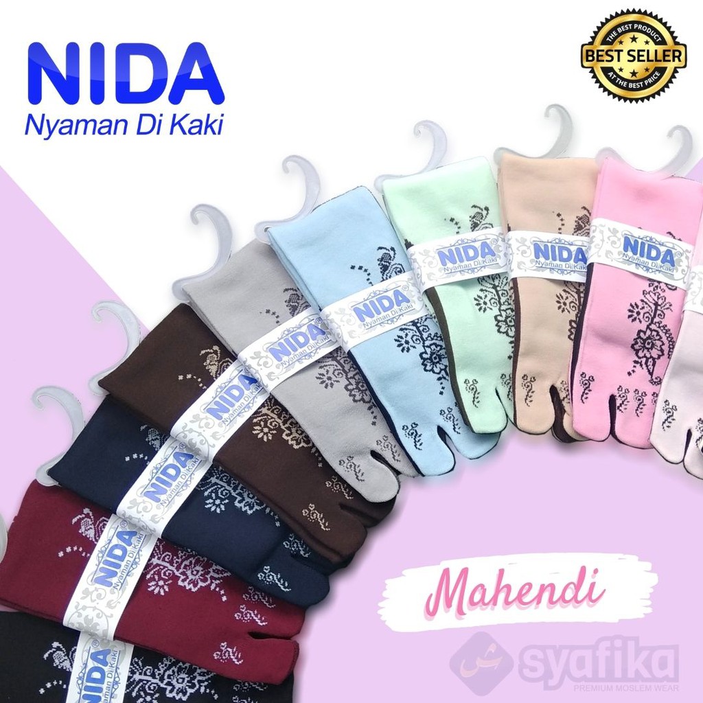 Kaos Kaki Jempol Nida Motif Mahendi Jari Murah