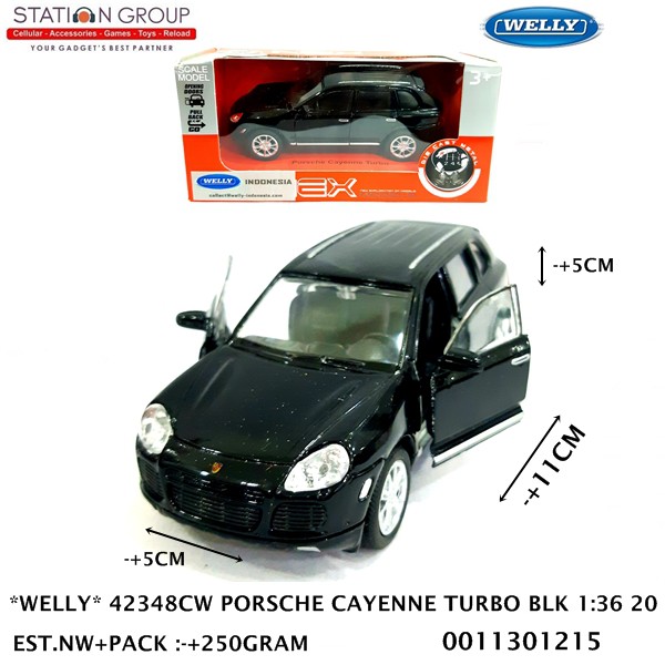 WELLY 42348CW PORSCHE CAYENNE TURBO BLACK 1-36 20 - DIECAST