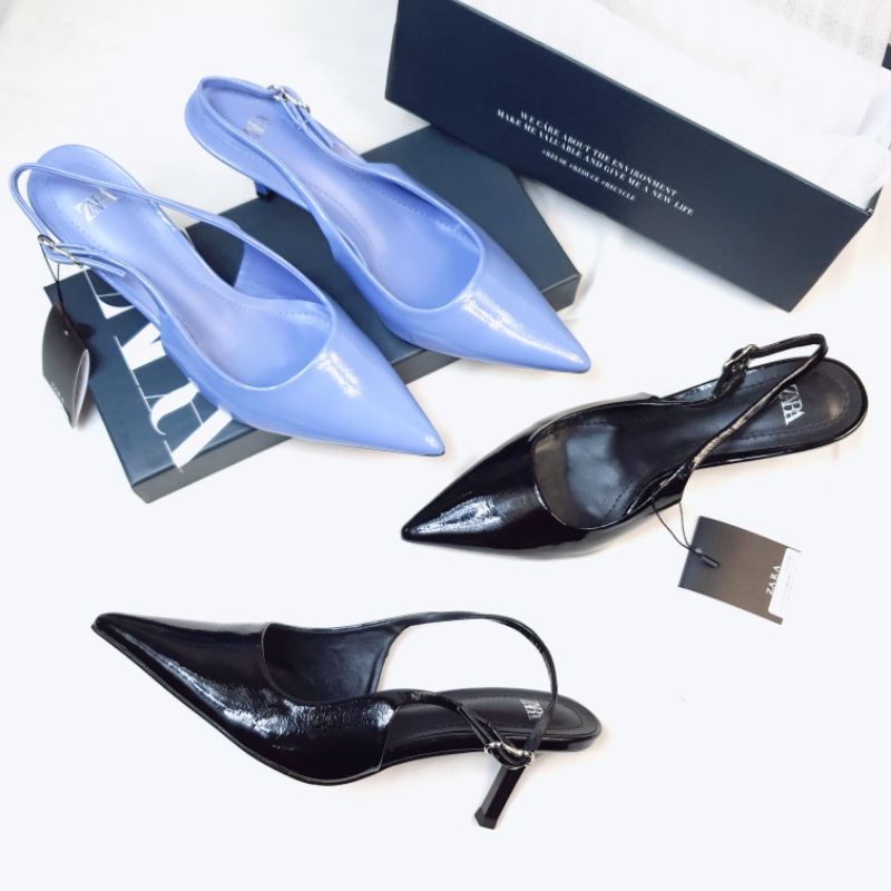 ZR Mid Slingback Glossy Heels 8715