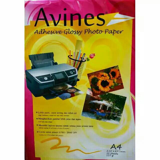 

Avines Kertas Sticker 135gr 20lembar - Fotopaper glossy