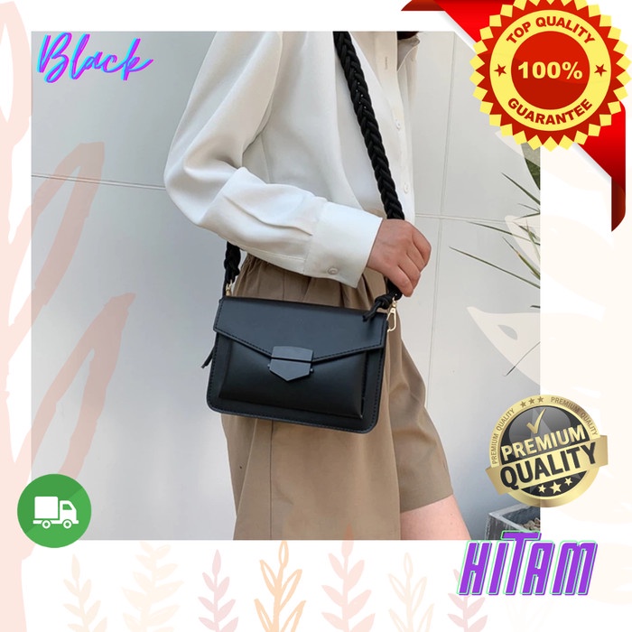 Terlaris Tas Selempang Wanita Slempang Cewek Import Model Elegan - Hitam