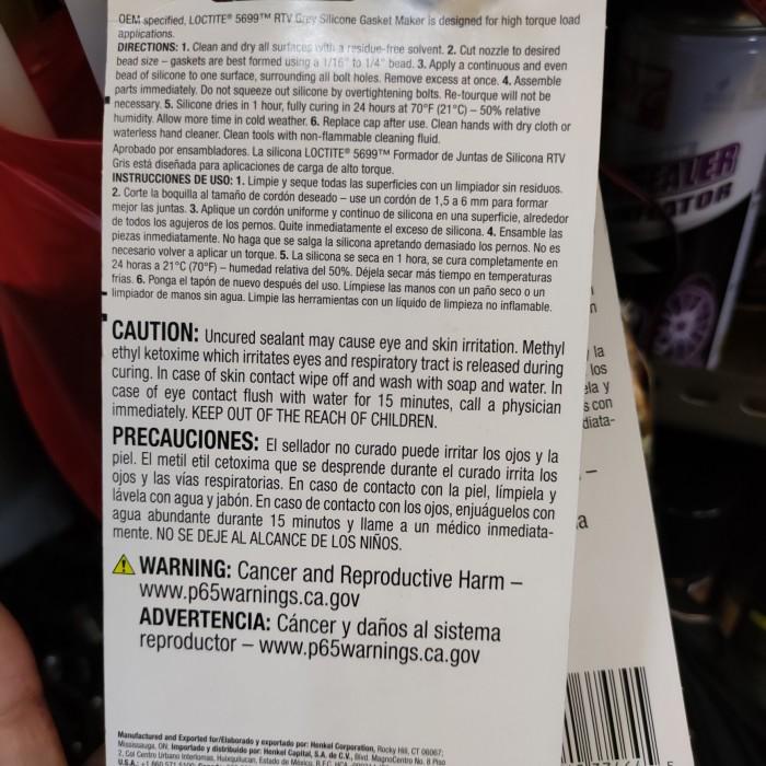 lem gasket sealer loctite 5699 abu abu