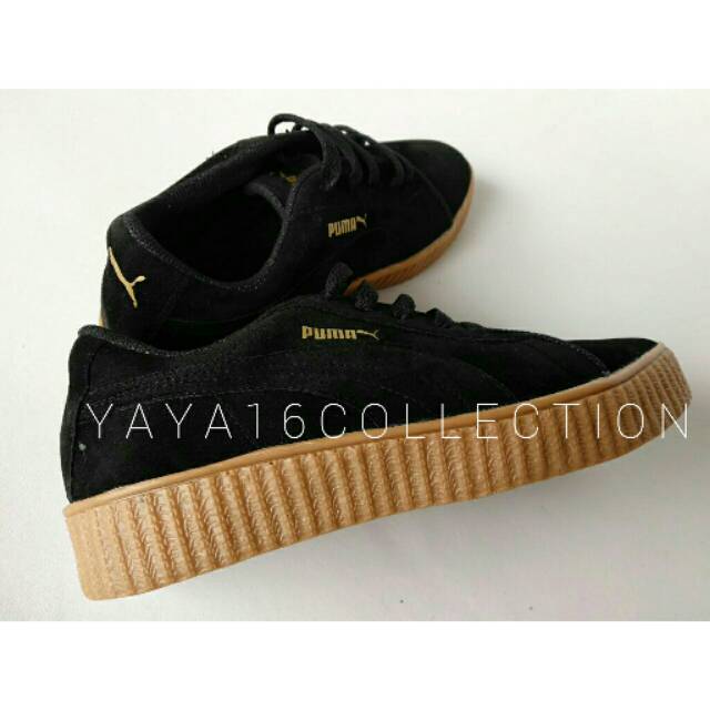 Sepatu wanita snekers replika puma hitam