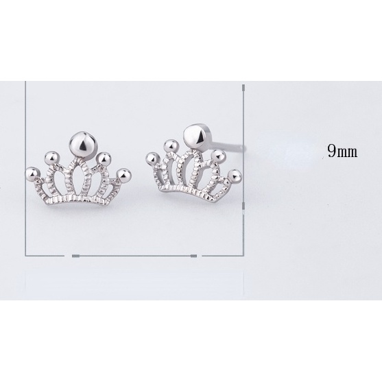 Anting Tusuk Motif Mahkota Warna silver Untuk Wanita