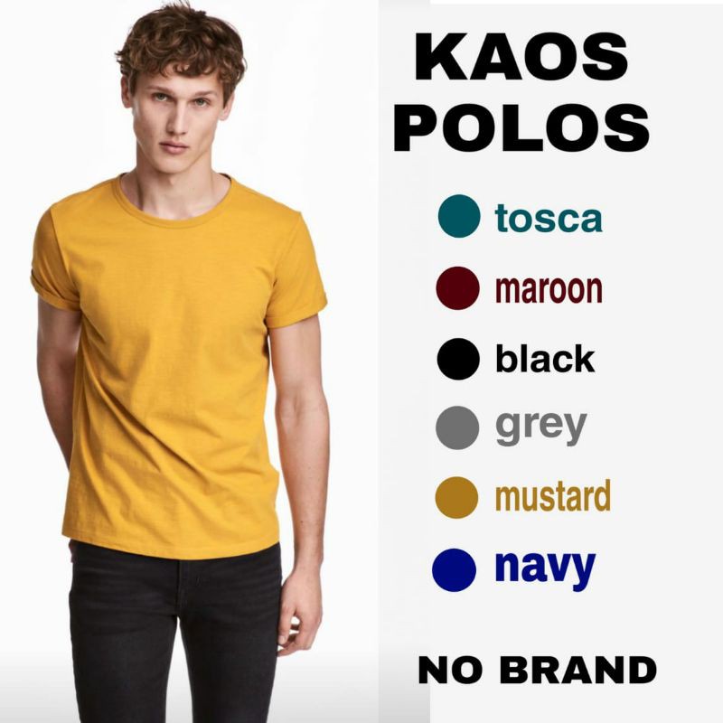 kaos polos-Mustard