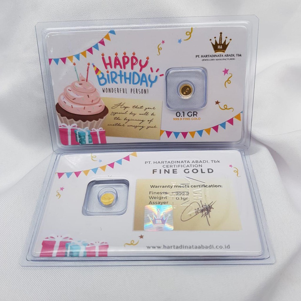 Happy Birthday (Cake) Series | Kado | Gift | Hampers - Mini Gold Series - Logam Mulia Fine Gold 999.