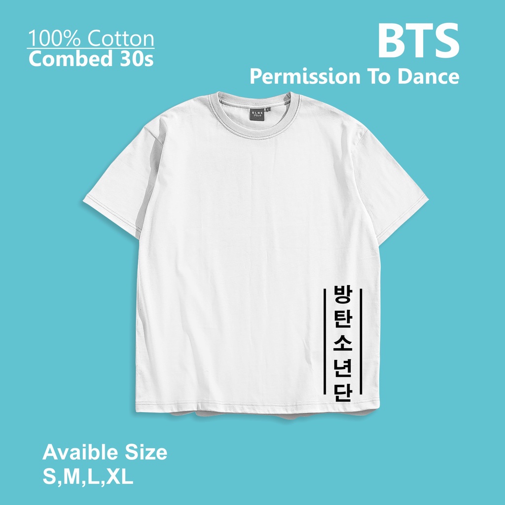 KAOS TSHIRT UNISEX  OOTD KOREAN STYLE BTS HANGEUL VERTIKAL