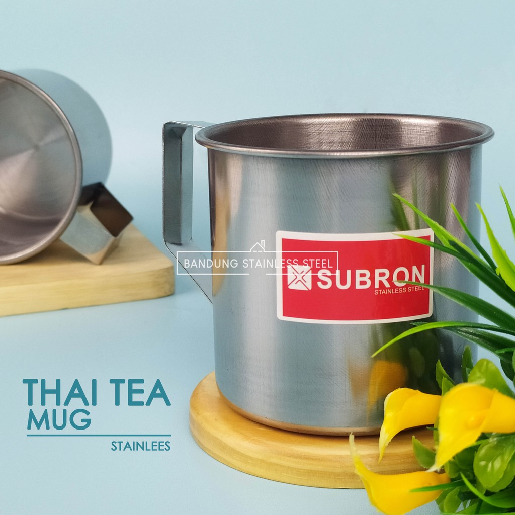 Thai tea Muk mug cangkir 8cm gelas stainless steel tebal murah elegan