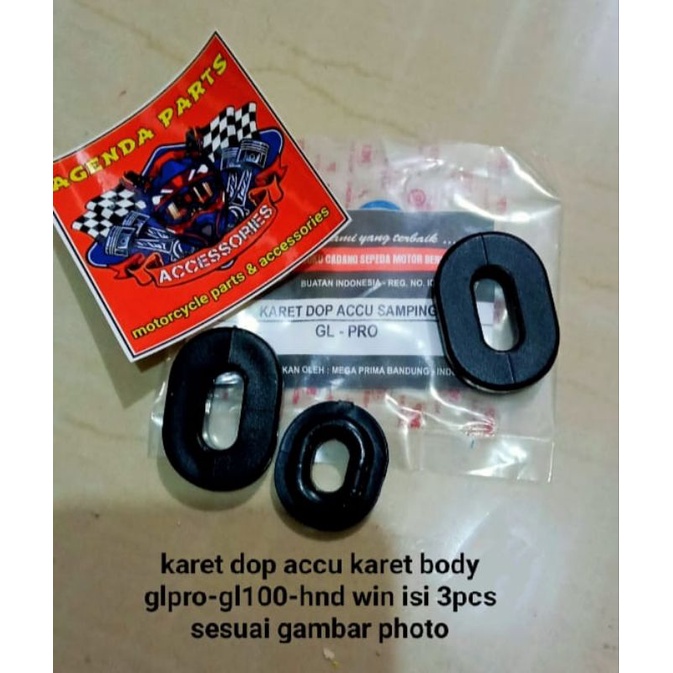 karet dop accu karet body glpro-gl100-honda win 100- isi 3pcs sesuai gambar photo