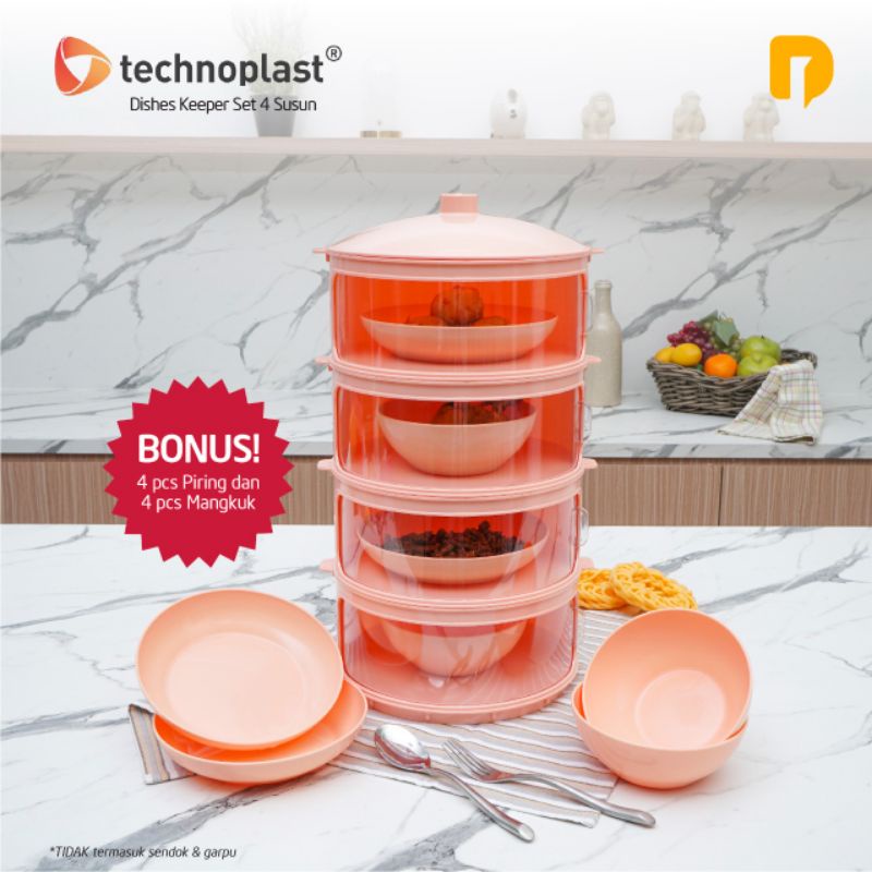Tudung Saji Viral Dishes Keeper Set 4 Susun