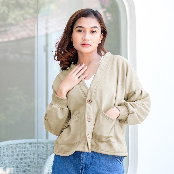 Cardigan Wanita Crop Outwear Kekinian