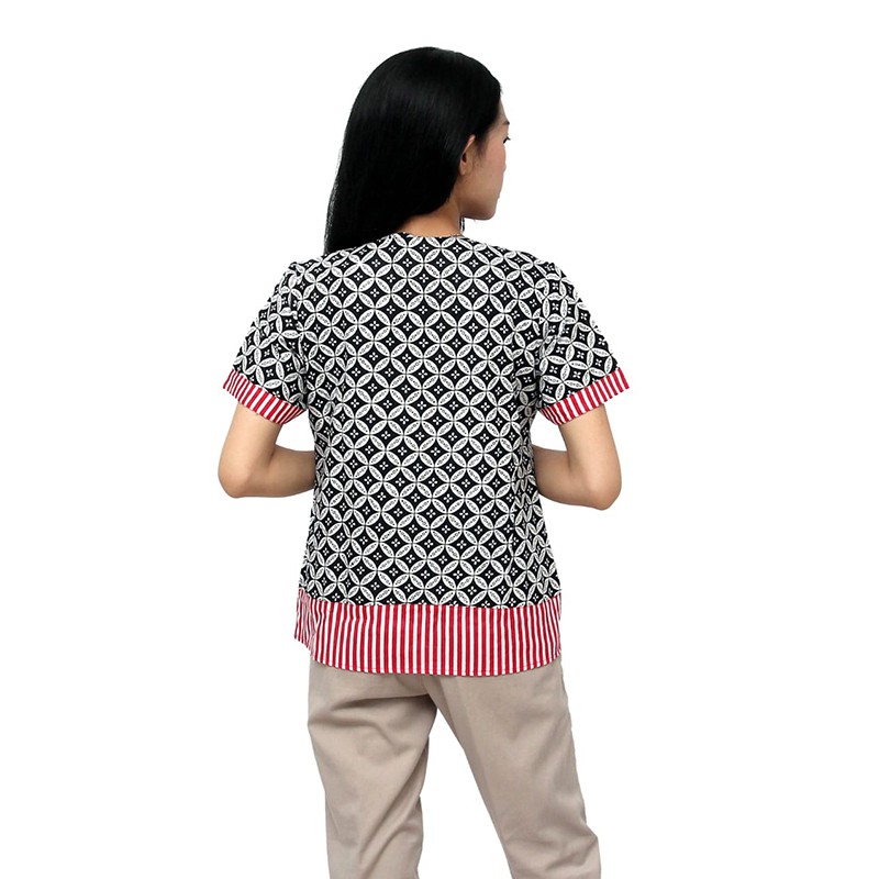 Blouse Batik Wanita Model Tiga Kombinasi - Atasan Batik Wanita - S M L XL 2L 3L 4L 5L-3