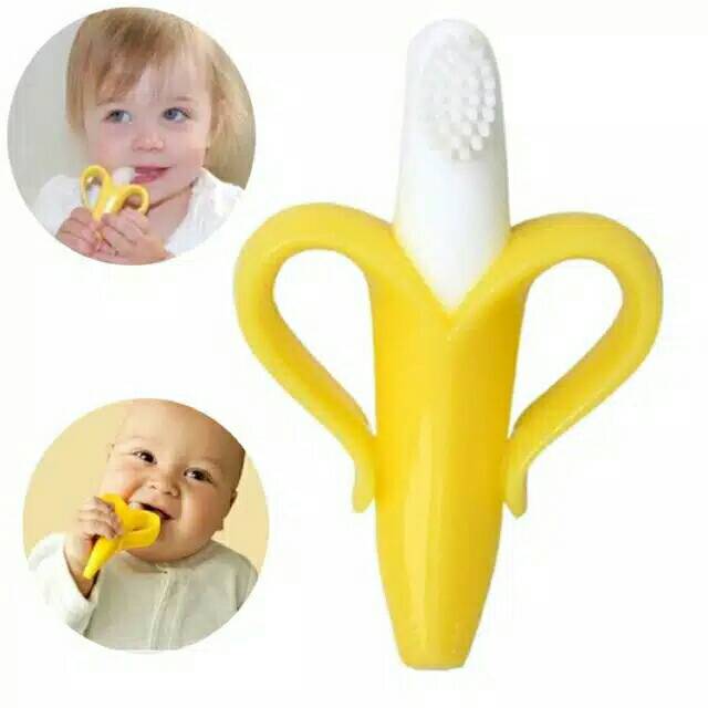 Teether sikat gigi bayi motif banana / teether banana / sikat gigi banana bayi pisang