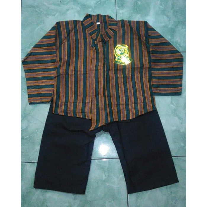 COD...!!! Setelan Baju Surjan Lurik Anak + Celana Panjang Hitam #Adat #Jawa #Tradisional