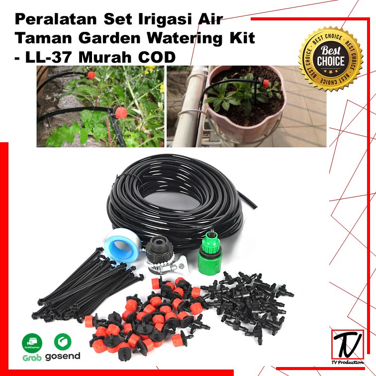 Murah - Peralatan Set Irigasi Air Taman Garden Watering Kit - LL-37 Untuk Penyiraman  - Black -COD