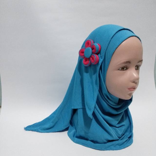 JILBAB ANAK PASHMINA INSTAN Biru