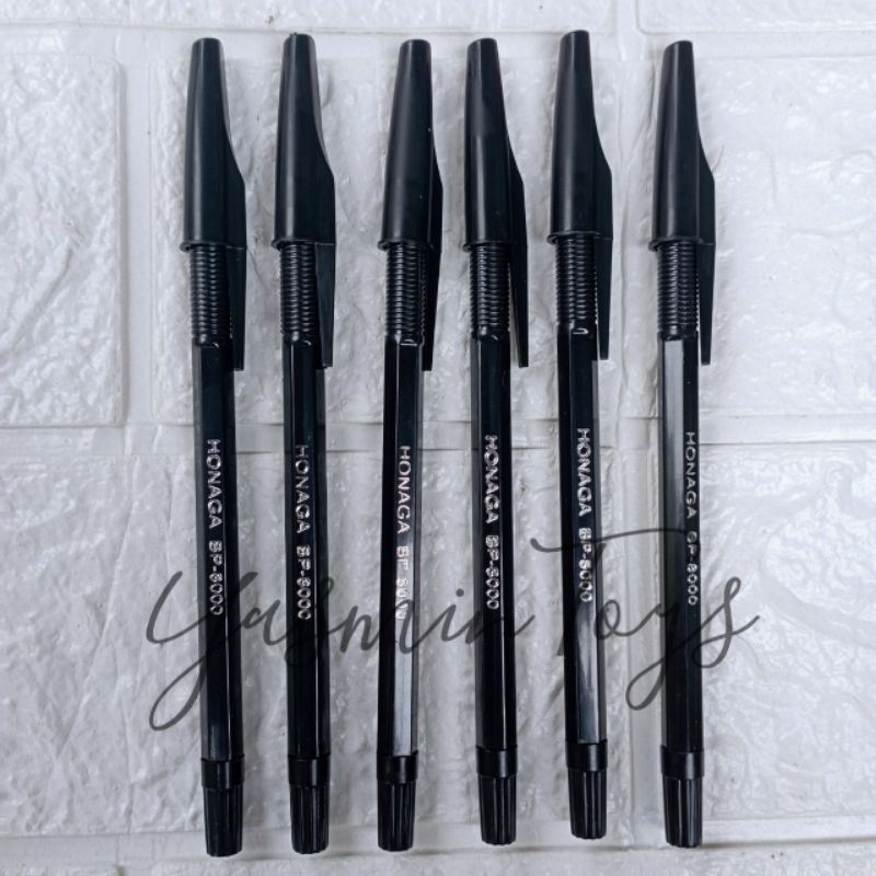 

pulpen hitam honaga isi 6pcs