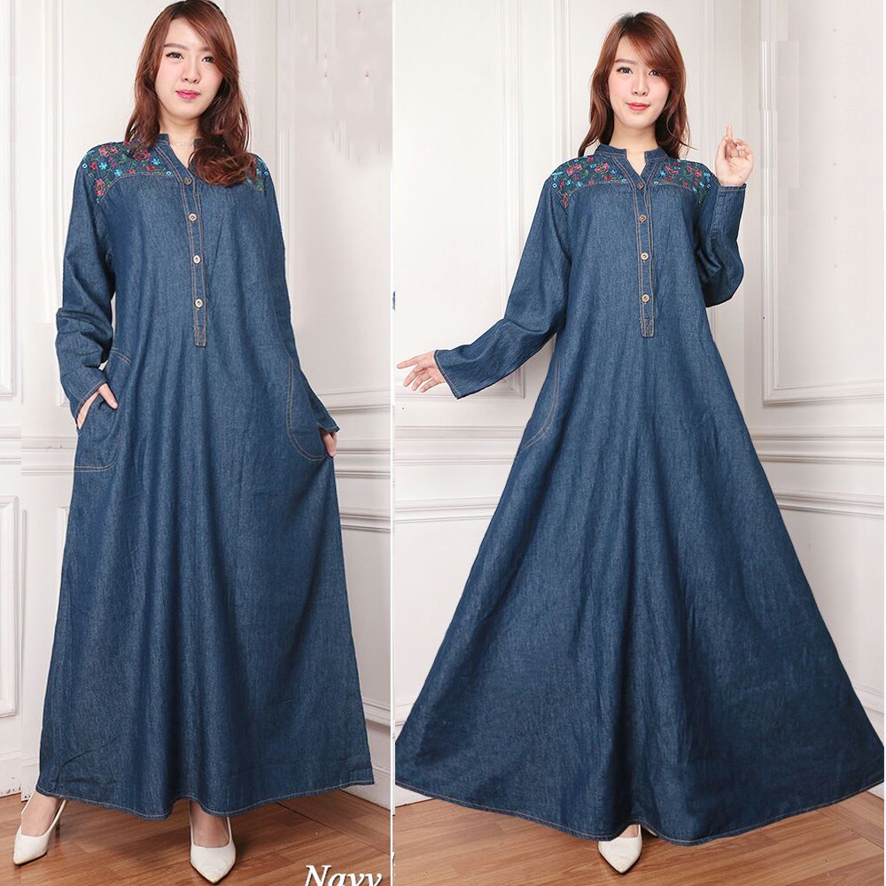 SB Collection Gamis Maxi Kalia Longdress Jumbo Jeans Wanita