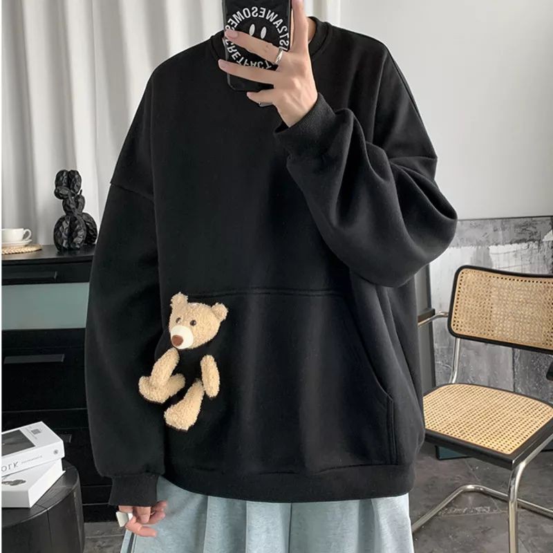 hoodie little bear tanpa topi pria dan wanita