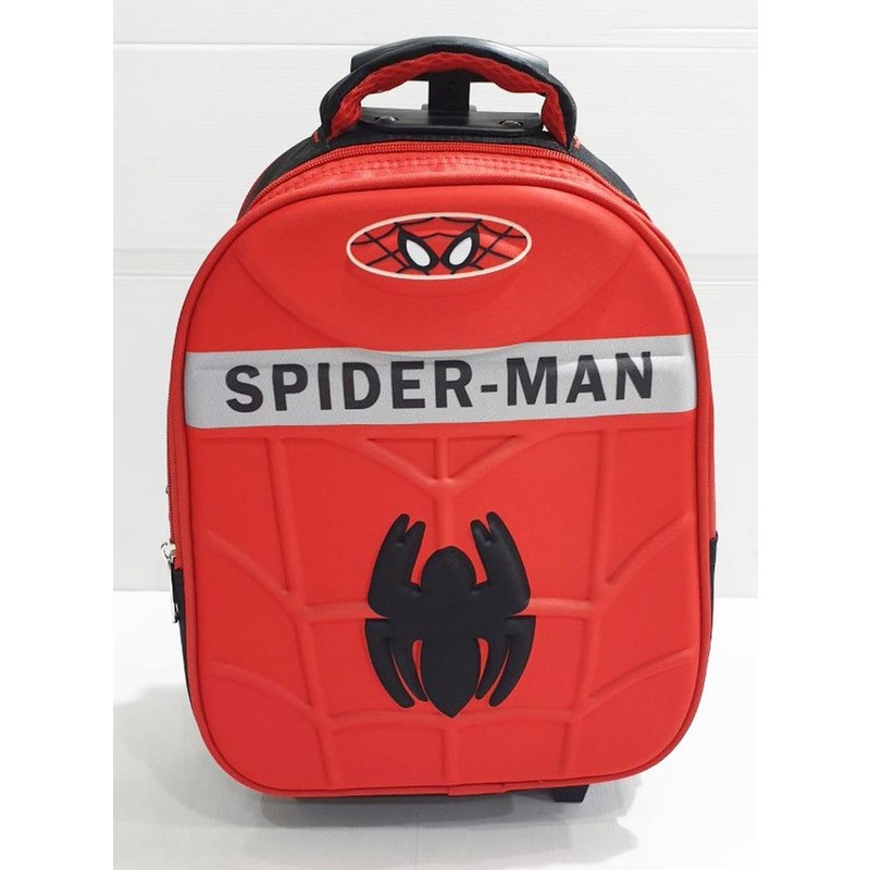 Tas Troli Anak Laki Laki Sd Smp Captain America 6 Roda/ Tas Roda Anak Captain America 3D Import Tas 