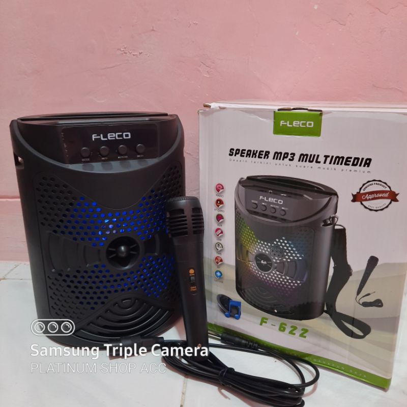 SPEAKER BLUETOOTH FLECO F622/F625 SUBWOOFER 6,5INC/SALON AKTIF PORTABLE RADIO FM/SPEAKER TABUNG WIRELESS