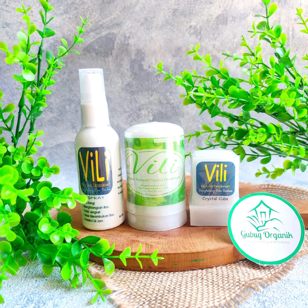 VILI BATU DEODORANT TAWAS PENGHILANG BAU BADAN STICK / SPRAY ALAMI MENCERAHKAN KETIAK / BATU TAWAS D