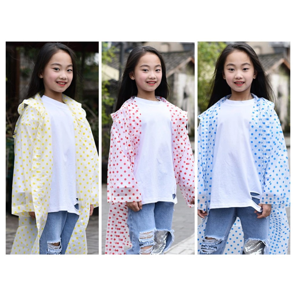 RA 10 Jas Hujan Ibu dan Anak Motif Polkadot