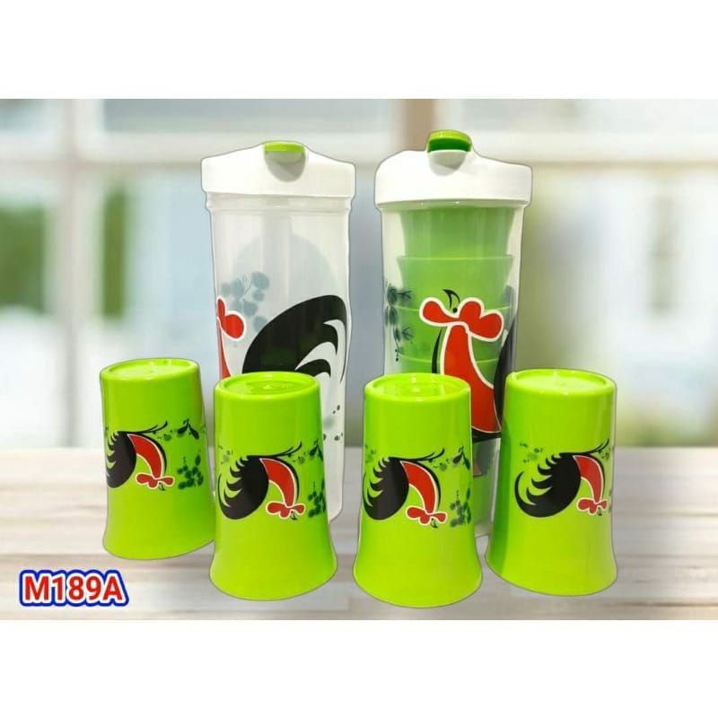 teko beranak jago teko + 4pcs gelas