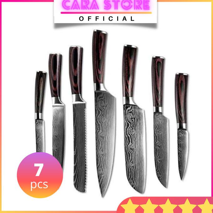 

Pisau Dapur Set Stainless Steel Premium Lengkap Isi 7Pcs Deme84Tocv