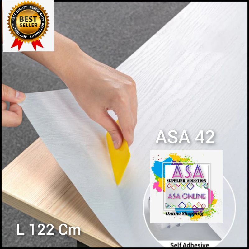 STIKER MEJA LEMARI TEKSTUR KAYU PUTIH L 120CM