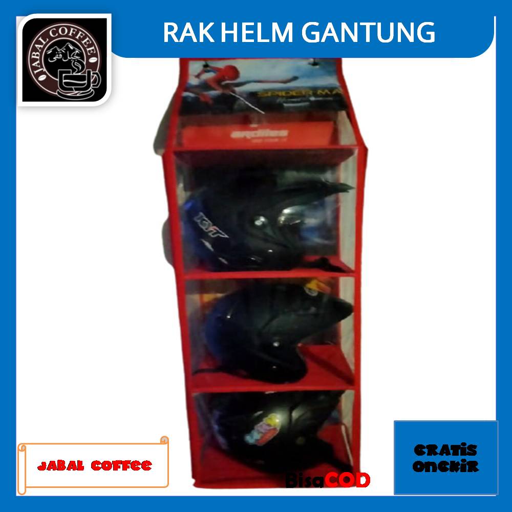 Rak Helm Gantung Zipper Resleting / Rak Helm Gantung INK Murah Motif Karakter 720 Gram / Rak Helm Gantung Motif