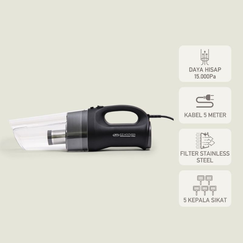 Jaco Vacum Cleaner Ez Hoover Turbu Jc 888  Teknologi Cyclone Pembersih Debu Dan tungau