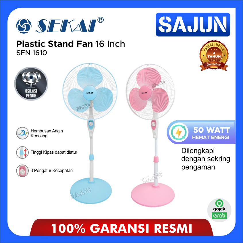 SEKAI Stand Fan 16 Inch SFN1610 Kipas Angin Tumpu SFN 1610