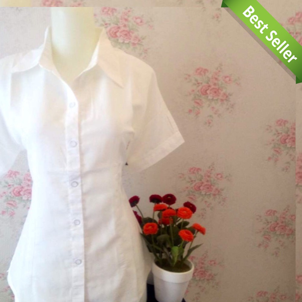 Kemeja Putih wanita kemeja kerja wanita polos zara lembut pendek
