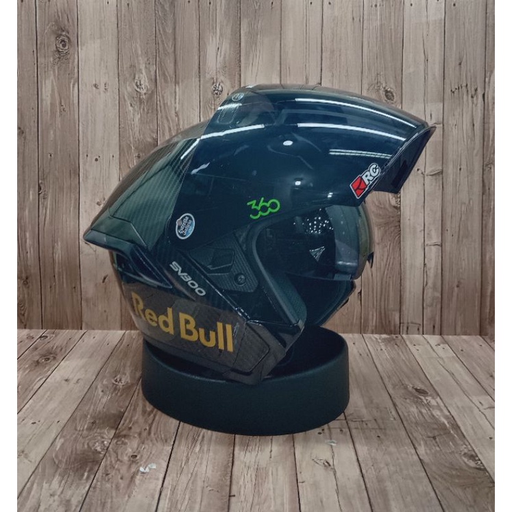 HELM RSV SV300 CARBON - PAKET GANTENG - VISOR SMOKE - RED BULL-1