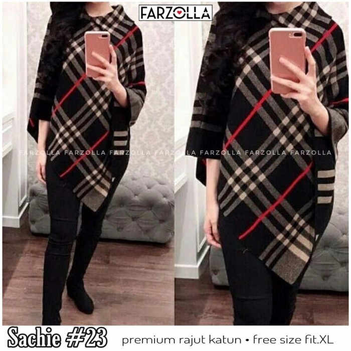 outwear outer wanita cardigan sachie ponco rajut import ori premium - SACHIE #23