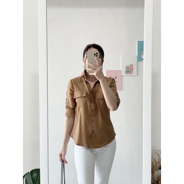 Yalita Top (Atasan import linen dengan syal)