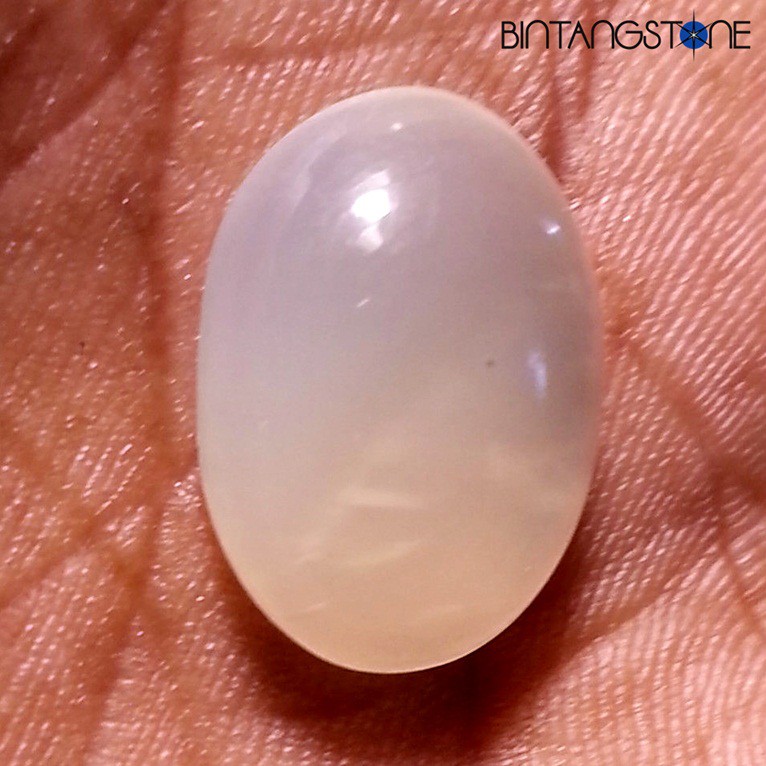 Natural Moonstone Ceylon Sri Lanka 9.87 Ct Biduri Bulan White Grey Batu Kesuburan 1131