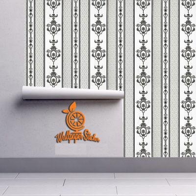 Homedekor Wallpaper Stiker Dinding Mahkota Abu Batik 45cmx8m